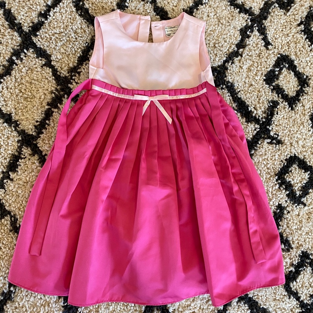 Girls Pink Pleated Dress